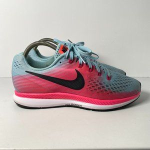 Nike Air Zoom Pegasus 34 Running Shoes Womens 9 Blue Pink Sneakers 880561-406